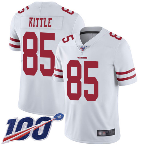 San Francisco 49ers Limited White Men George Kittle Road NFL Jersey #85 100th Season Vapor Untouchable->youth nfl jersey->Youth Jersey